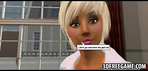 Some 3D gameplay with a sexy big tit blonde babe